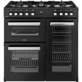 90cm Dual Fuel Belling Range Cooker, Black, A Rated - RCA COOKCENTRE 90DF - London Houseware - 1