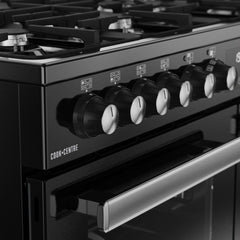 100cm Dual Fuel Belling Range Cooker, Black - RCA COOKCENTRE 100DF - London Houseware - 3