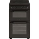 Double Electric Cooker Oven And Hob, Black – Hotpoint HD5V92KCB/UK - London Houseware - 1