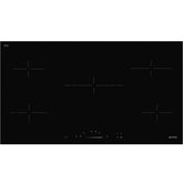 90cm 5 Zone Electric Ceramic Hob, Black Frameless - Smeg SE495ETD Naamaste London Homewares - 1