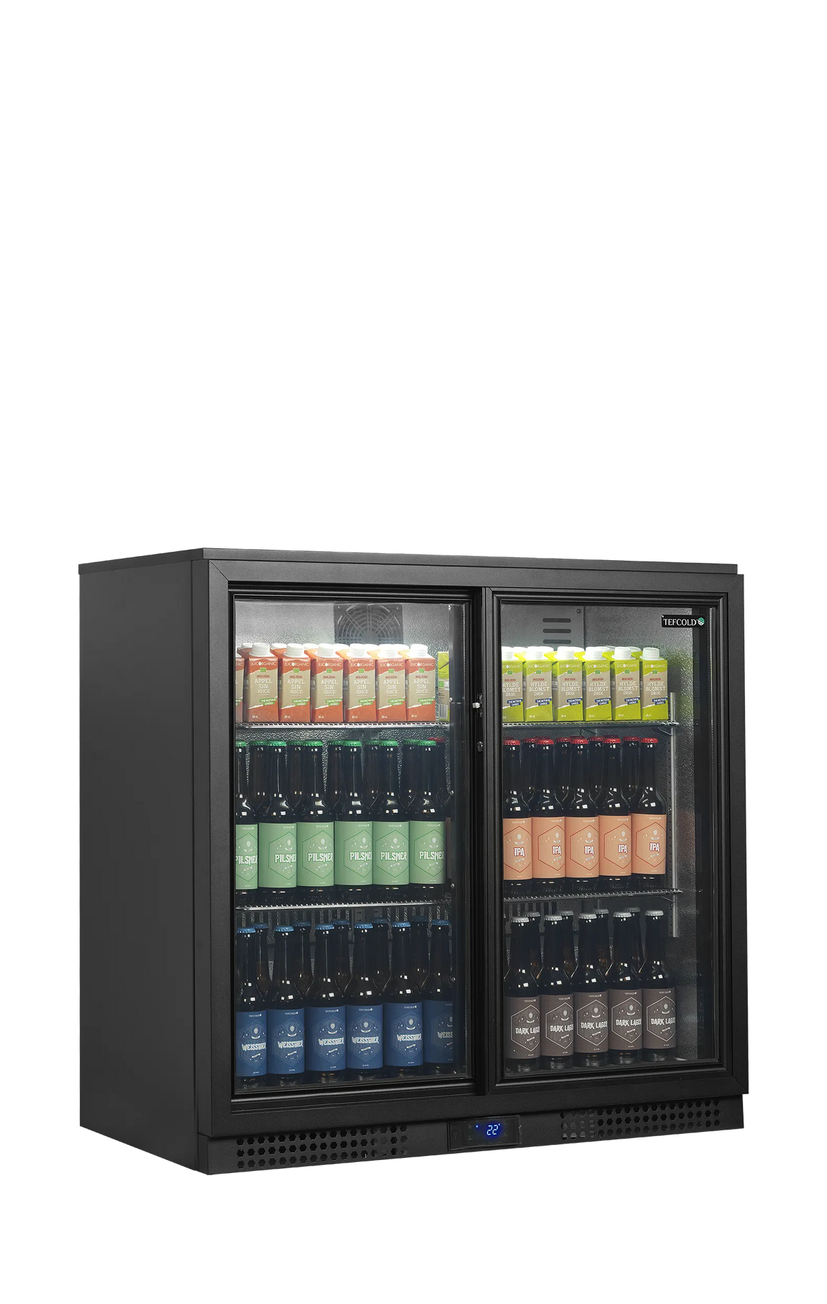 Tefcold Back Bar Cooler BA21S - 188L Double Sliding Door Bottle Cooler