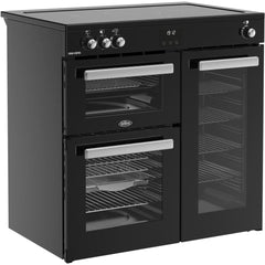 90cm Induction Belling Range Cooker, Black, A Rated - RCA COOKCENTRE 90Ei - London Houseware - 2
