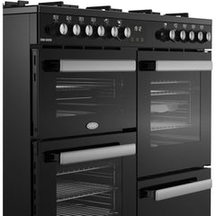 100cm Dual Fuel Belling Range Cooker, Black - RCA COOKCENTRE 100DF - London Houseware - 4