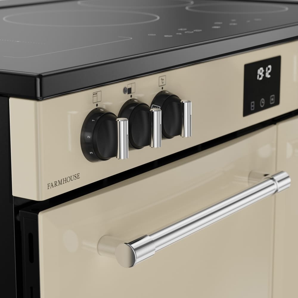 90cm Ceramic Belling Range Cooker, Cream - Farmhouse 90E - London Houseware - 3