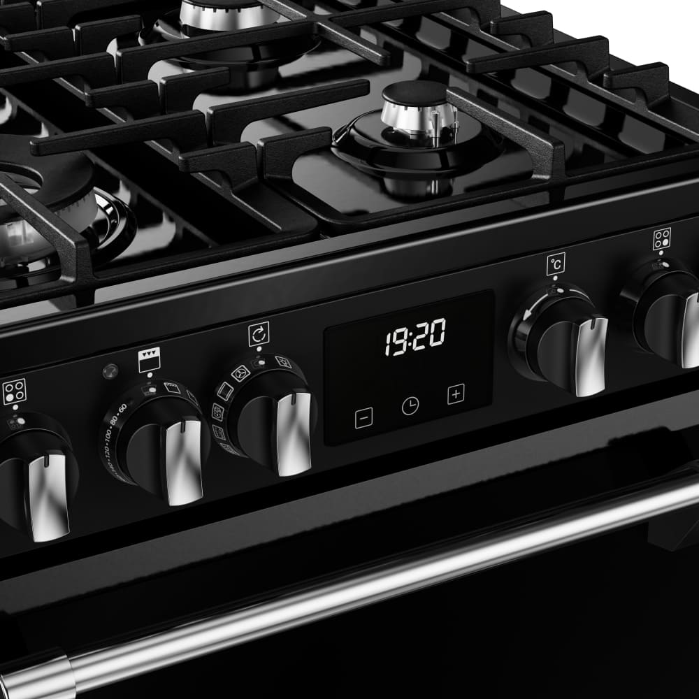Dual Fuel Cooker with Double Oven, Black - Stoves DXMRARICH 60DF - London Houseware - 9