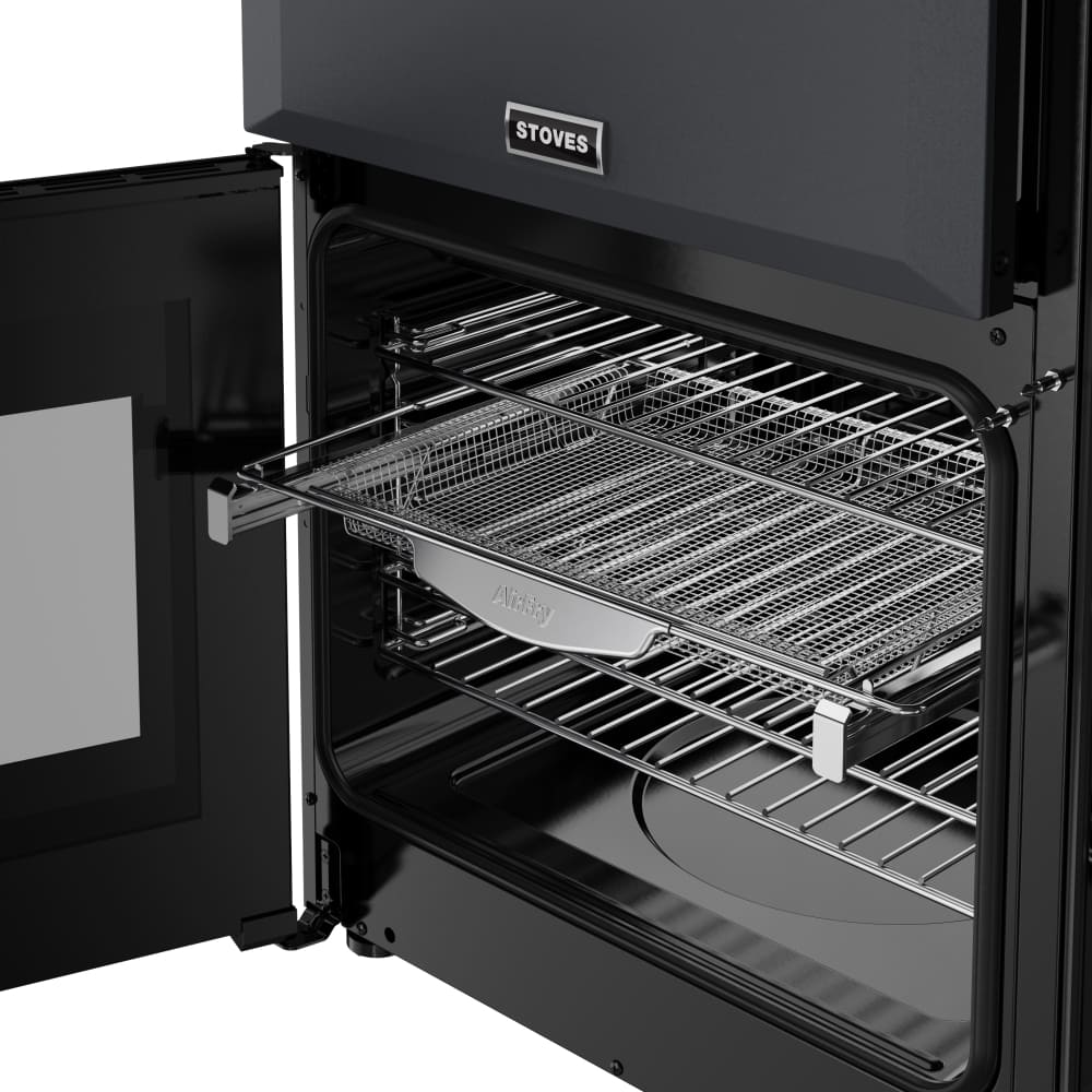 90cm Dual Fuel Stoves Range Cooker, Grey  - RCA RICH 90DF ANT - London Houseware - 3