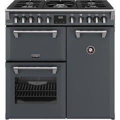 90cm Dual Fuel Stoves Range Cooker, Grey  - RCA RICH 90DF ANT - London Houseware - 1