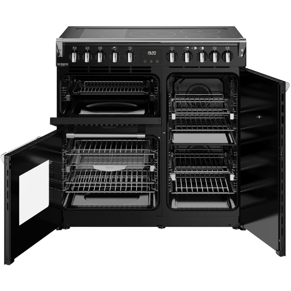 90cm Induction Stoves Range Cooker, Black, A Rated - DX RCA RICH 90Ei RTY - London Houseware - 3