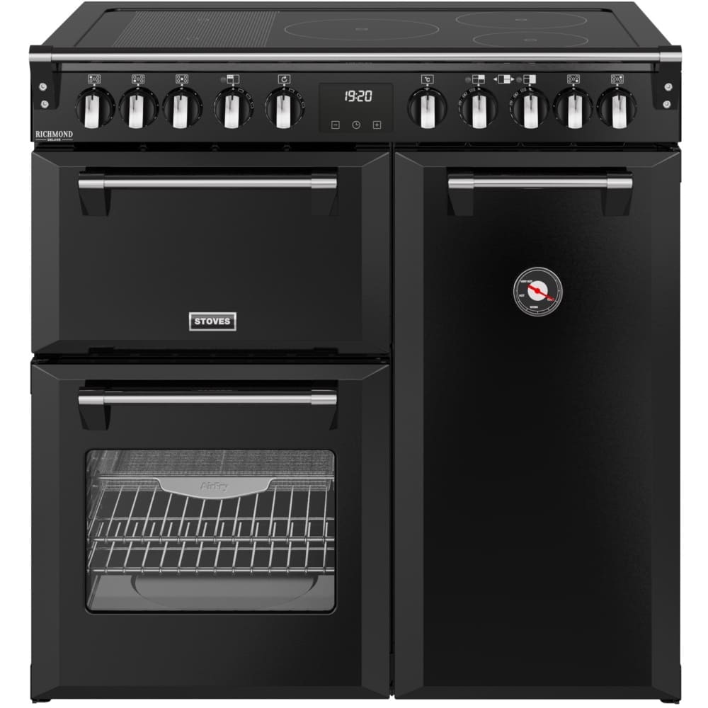 90cm Induction Stoves Range Cooker, Black, A Rated - DX RCA RICH 90Ei RTY - London Houseware - 1