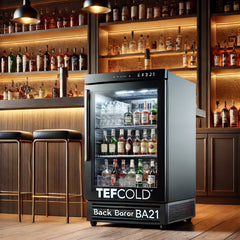 Tefcold Back Bar Cooler BA21S - 188L Double Sliding Door Bottle Cooler